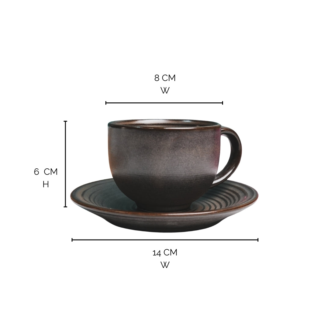 Brown Tea-Cup Set