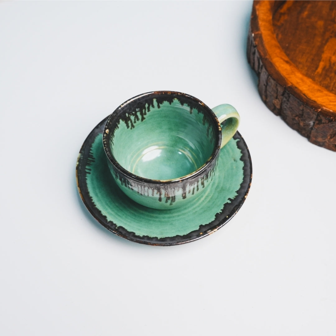 Rusty Green Tea Cup set of 6