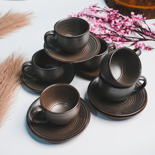 Brown Tea-Cup Set
