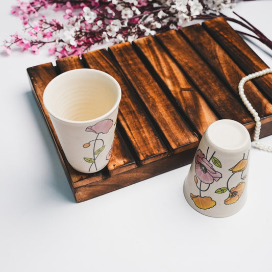 Floral Tea-Coffee Glass