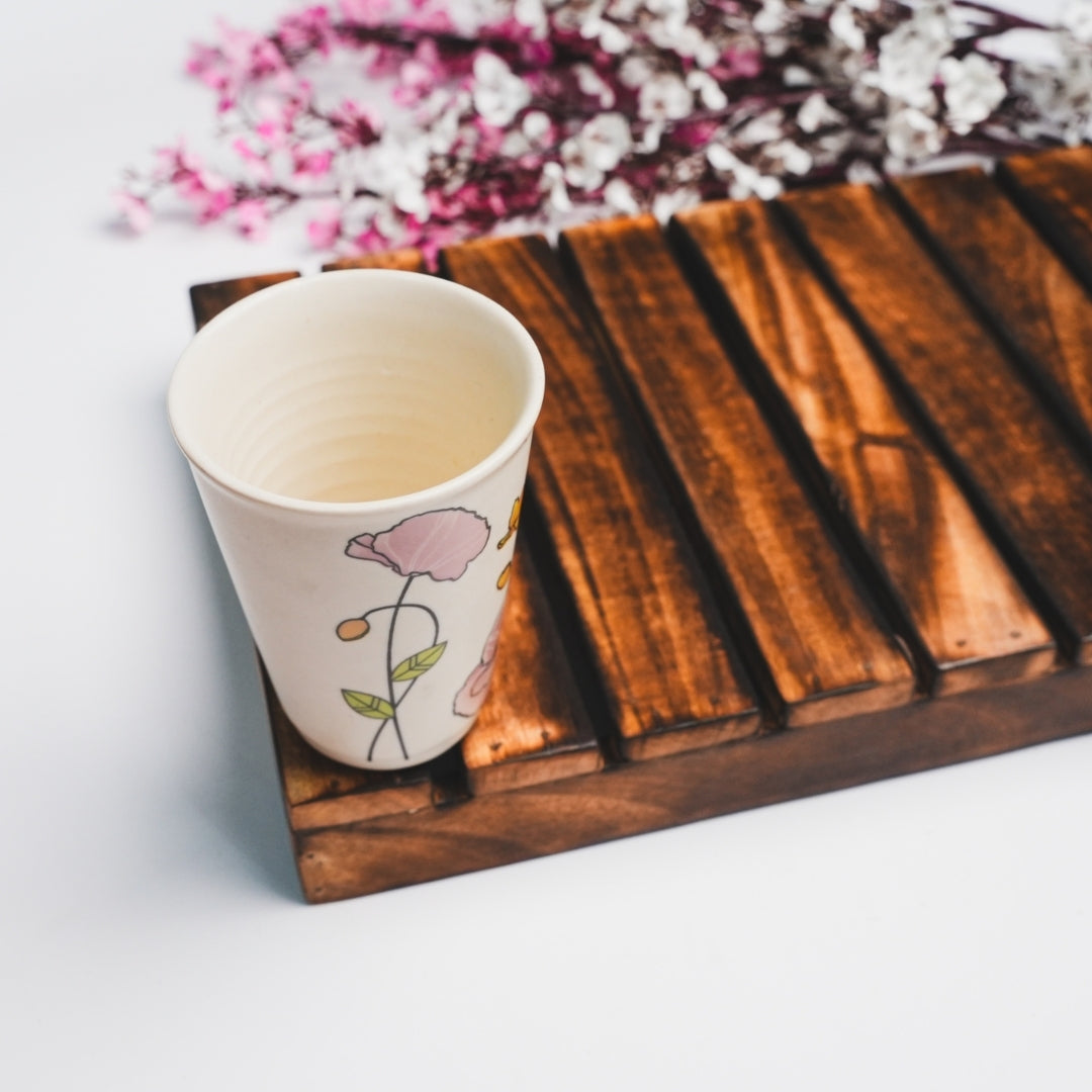 Floral Tea-Coffee Glass
