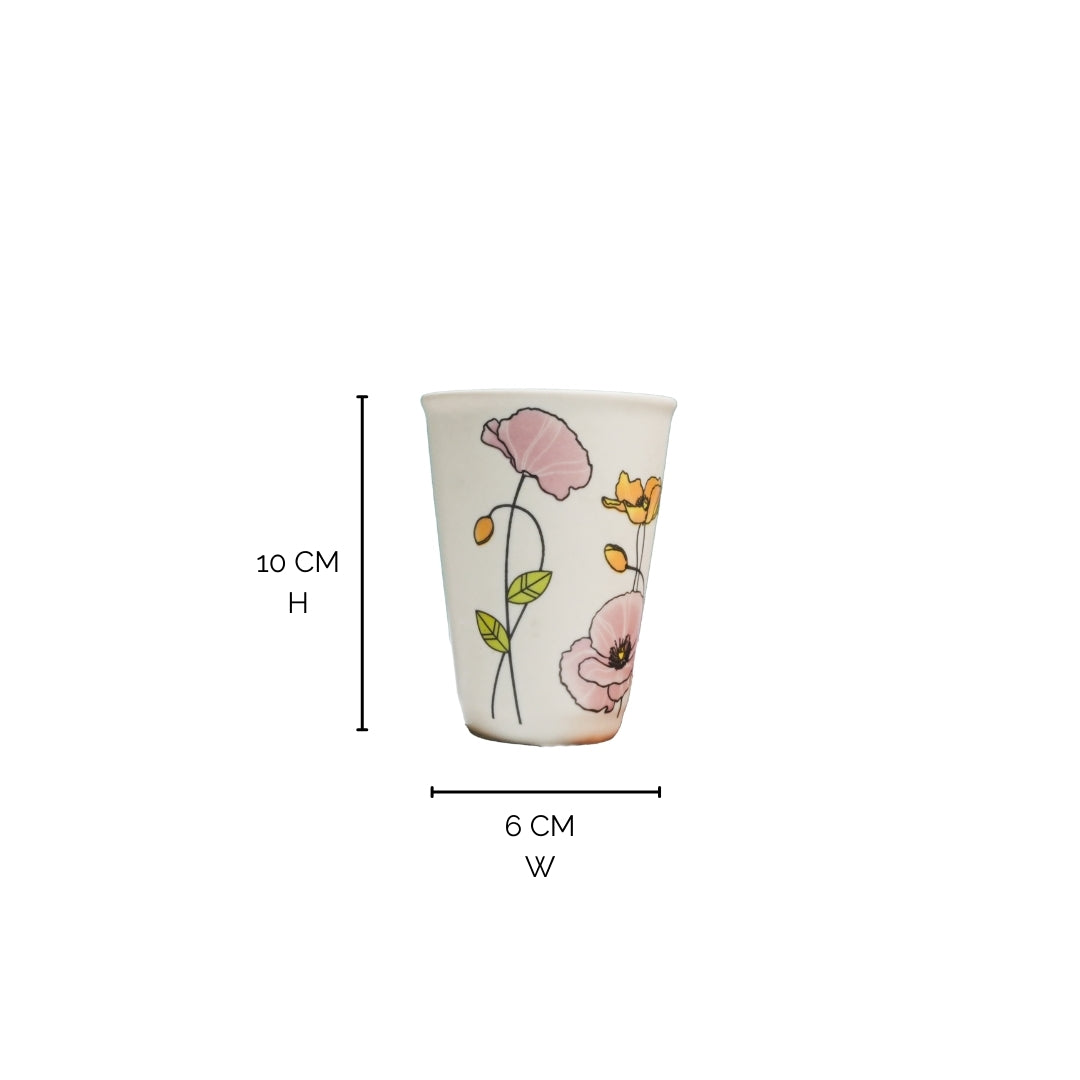 Floral Tea-Coffee Glass